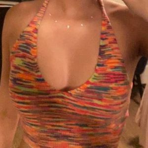 Multicoloured halter top from shein